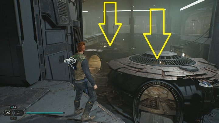 Zeskoczcie na dach pobliskiego namiotu, aby następnie przedostać się na kolejny i wspiąć się wyżej - Jedi Survivor: Koszary Jurcie - lista sekretów - Star Wars Jedi Survivor - poradnik do gry