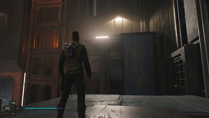 Będąc wyżej odwróćcie się, a będziecie mogli zobaczyć ścianę, dzięki której dostaniecie się jeszcze wyżej - Jedi Survivor: Spód Generatora - lista sekretów - Star Wars Jedi Survivor - poradnik do gry