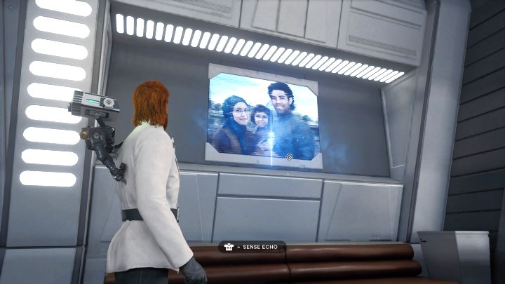 Pozostańcie w kwaterze i zeskanujcie obraz na jednej ze ścian pokazujący rodzinę Bodea - Jedi Survivor: Kwatery oficerskie z Nova Garon - lista sekretów - Star Wars Jedi Survivor - poradnik do gry