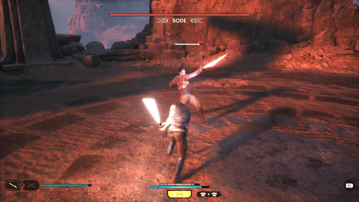 Podążajcie za Bodeem przez pustynię Jedha, unikając przeszkód - Star Wars Jedi Survivor: Przynieś kompas do Cordovy na Jedzie (Bring Compass to Cordova on Jedha) - Star Wars Jedi Survivor - poradnik do gry