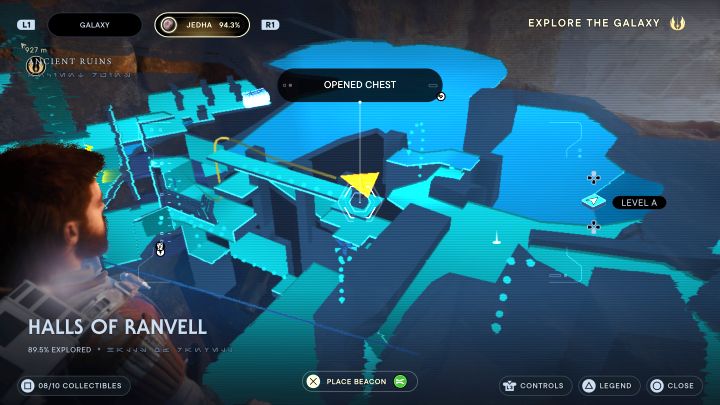 Niedługo po pokonaniu większej grupy szturmowców znajdziecie się obok kilkupoziomowych ruin - Jedi Survivor: Korytarze Ranvella z planety Jedha - lista sekretów - Star Wars Jedi Survivor - poradnik do gry