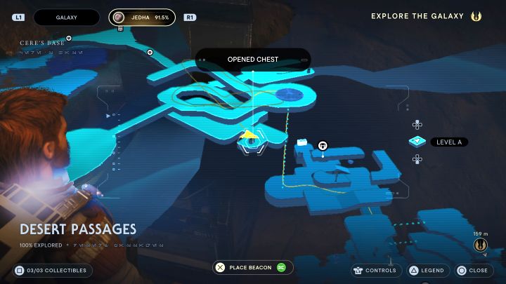 W dolnym pomieszczeniu jest poszukiwana skrzynia - Jedi Survivor: Pustynne szlaki z planety Jedha - lista sekretów - Star Wars Jedi Survivor - poradnik do gry