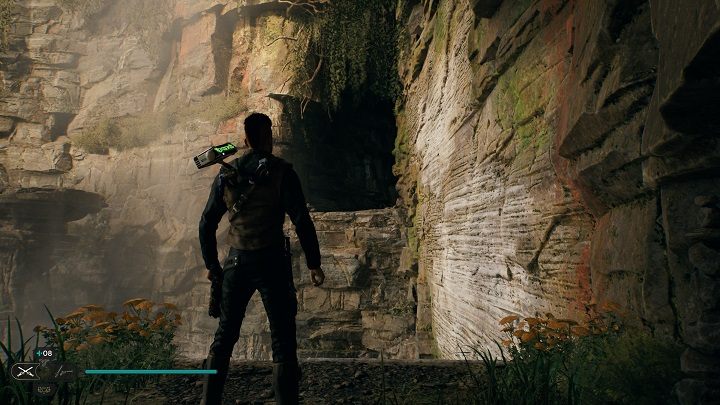 Gdy dotrzecie na miejsce i go pokonacie, przedostańcie się wyżej wbiegając po ścianie - Jedi Survivor: Fala Oszusta - lista sekretów - Star Wars Jedi Survivor - poradnik do gry