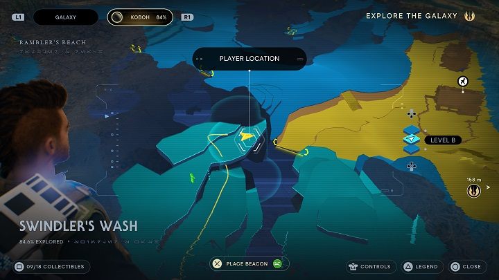 W okolicy, przy krawędzi, znajduje się skrzynia - również w tym przypadku ostatnia, jaka jest tu do znalezienia - Jedi Survivor: Fala Oszusta - lista sekretów - Star Wars Jedi Survivor - poradnik do gry