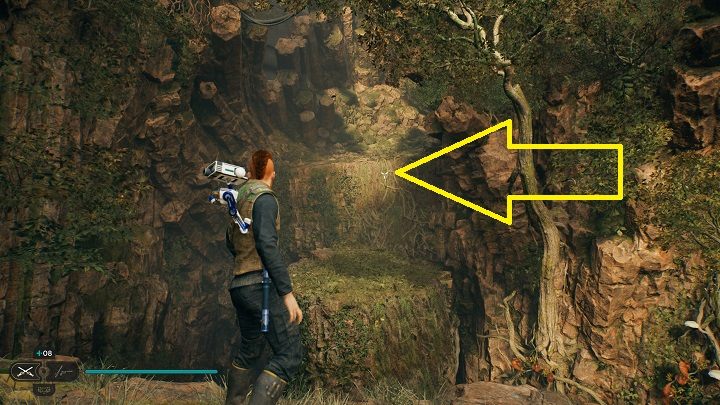 Na otwartym terenie udajcie się ścieżką po lewej i zejdźcie w dół - Jedi Survivor: Bazaltowa Szczelina - lista sekretów - Star Wars Jedi Survivor - poradnik do gry