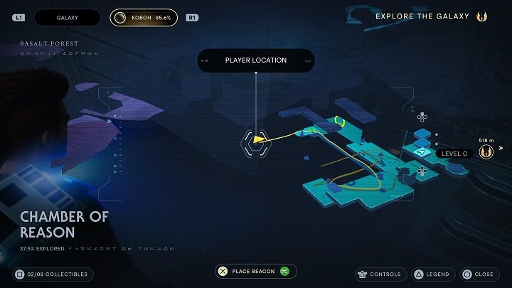 Żeby dostać się do trzeciego wpisu z bazy danych, musicie rozwiązać kilka zagadek - Jedi Survivor: Komnata Rozumu - lista sekretów - Star Wars Jedi Survivor - poradnik do gry