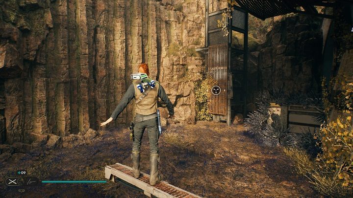 Cofnijcie się w stronę punktu medytacji i od razu skierujcie się na prawo, na wysunięty kawałek konstrukcji - Jedi Survivor: Leśny Węzeł - lista sekretów - Star Wars Jedi Survivor - poradnik do gry