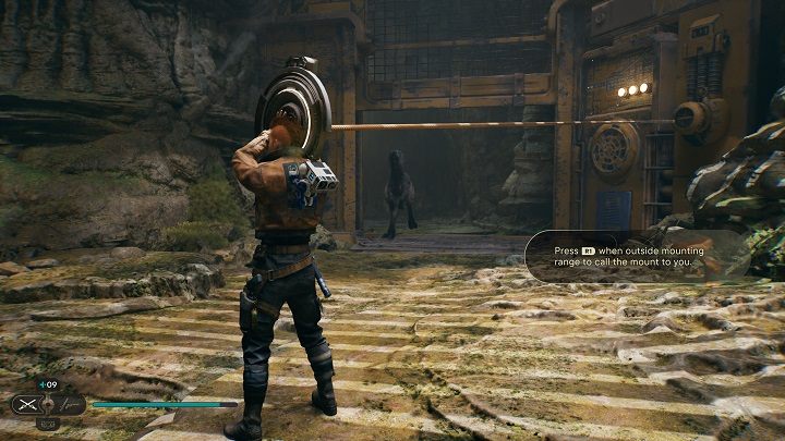 Teraz musicie udać się na drugą stronę, złapać za kluczyk i podnieść bramę, a następnie przywołać do siebie Nekko - Jedi Survivor: Spleśniałe Głębiny - lista sekretów - Star Wars Jedi Survivor - poradnik do gry