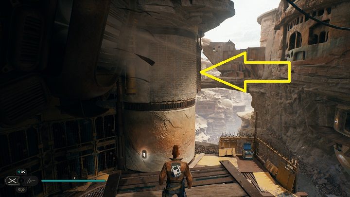 Niedaleko od poprzedniej znajdźki znajdziecie urządzenie od otwierania skrótów - Jedi Survivor: Osada Bygone - lista sekretów - Star Wars Jedi Survivor - poradnik do gry