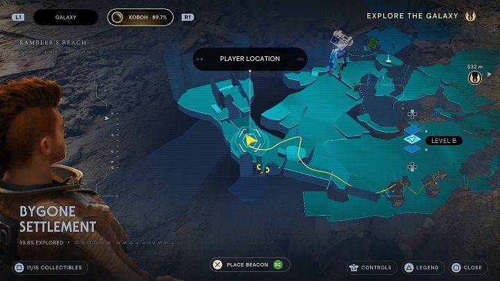 Kiedy już będziecie u celu idźcie przed siebie, aż w końcu traficie na możliwość otwarcia nowego skrótu oraz grupę przeciwników - Jedi Survivor: Osada Bygone - lista sekretów - Star Wars Jedi Survivor - poradnik do gry