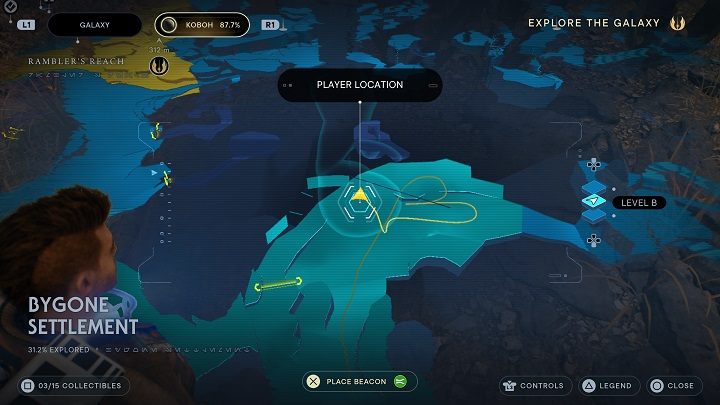 Po zebraniu odłamka idźcie daleko przed siebie do dalszej części lokacji - Jedi Survivor: Osada Bygone - lista sekretów - Star Wars Jedi Survivor - poradnik do gry