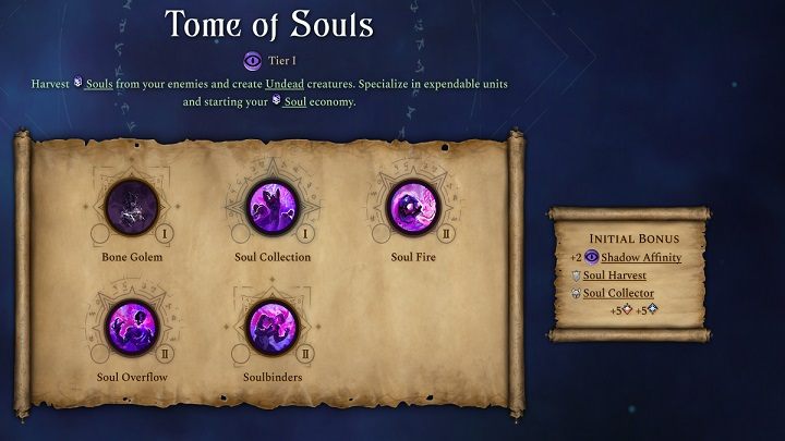 Pasywny bonus tej księgi to +2 punkty więzi cienia, żniwiarz dusz i zbieracz dusz - Age of Wonders 4: Księgi Magii - Age of Wonders 4 - poradnik do gry