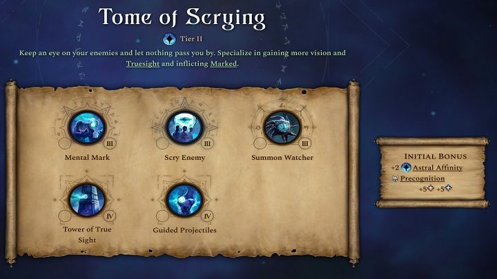 Pasywny bonus tej księgi to +2 punkty więzi astralnej i prekognicja - Age of Wonders 4: Księgi Magii - Age of Wonders 4 - poradnik do gry