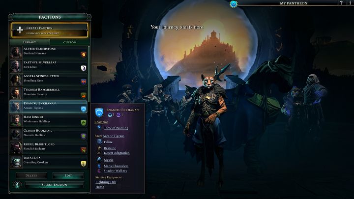 Możecie wybrać jedną frakcję dostępną z biblioteki, nazywa się Tajemniczy Tygrysianie i jest reprezentowana przez Enamru Enkhanan, jej podwładni są mistrzami przenikania ukrytymi ścieżkami, przyparci do muru są także znakomitymi wojownikami - Age of Wonders 4: Rasy - Age of Wonders 4 - poradnik do gry