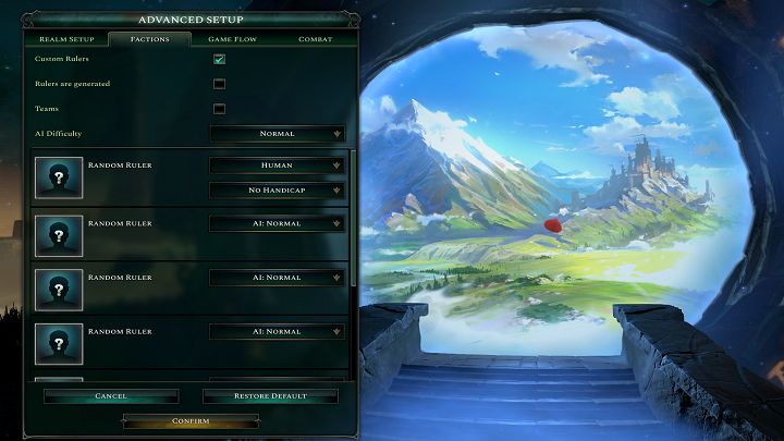 Kolejną z zakładek, do której dostaniecie dostęp po wyborze zaawansowanych ustawień tworzenia krainy, będą ustawienia dotyczące przebiegu gry - Age of Wonders 4: Tworzenie krain - Age of Wonders 4 - poradnik do gry