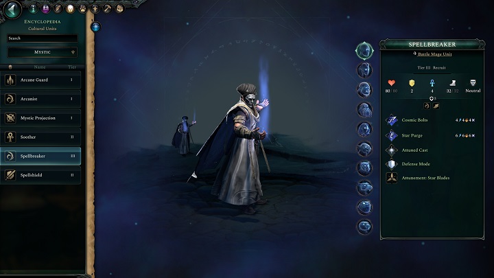 Jeśli chodzi o jednostki magów bojowych ich liczba jest ograniczona, jednak najbardziej wyróżniającą się jednostką, którą koniecznie będziecie musieli zrekrutować grając frakcją o kulturze Mistycznej, jest jednostka Przełamywaczy czarów - Age of Wonders 4: Najlepsze jednostki - Age of Wonders 4 - poradnik do gry