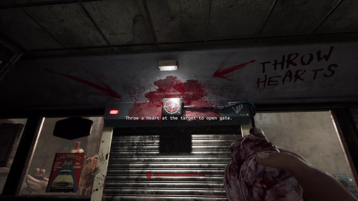 Droga doprowadzi Was w pewnym momencie do pomieszczenia z pływającymi sercami - Outlast Trials: Park Rozrywki Pozbądź się czarnych owiec - Outlast Trials - poradnik do gry