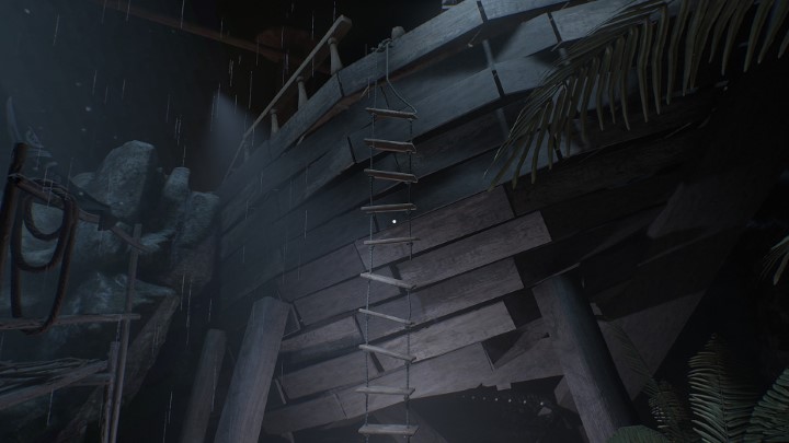 Po uwolnieniu szczurów, w ociekającym deszczem korytarzu pojawi się drabina - Layers of Fear (2023): Historia Aktora opis przejścia - Layers of Fear 3 - poradnik do gry
