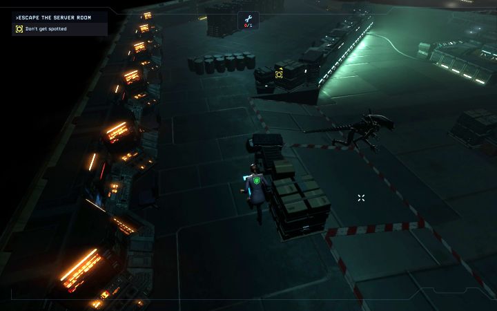 Jeśli potwór idzie w Waszą stronę to pozostańcie w tym samym miejscu lub przesuńcie się nieznacznie bez odklejania się od zasłony - Aliens Dark Descent: Jak uciec z serwerowni i unikać ksenomorfa? - Aliens Dark Descent - poradnik do gry