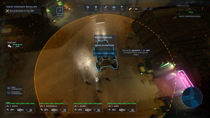 Jeśli gracie na kontrolerze możecie mieć problem z wybraniem pozycji z listy akcji transportera zwiadowczego - Aliens Dark Descent: Transporter zwiadowczy i M577 - Aliens Dark Descent - poradnik do gry