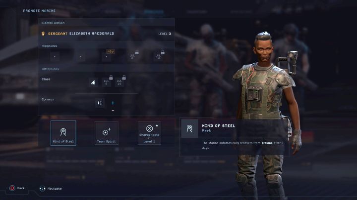 Innym sposobem pozbywania się traumy są sloty atrybutów odblokowywane w miarę awansowania postaci - Aliens Dark Descent: Jak pozbyć się traumy? - Aliens Dark Descent - poradnik do gry