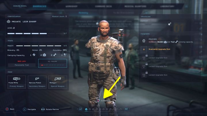 W koszarach możecie wybierać aktualnych dostępnych marines - Aliens Dark Descent: Jak zmienić wygląd marines z oddziału? - Aliens Dark Descent - poradnik do gry