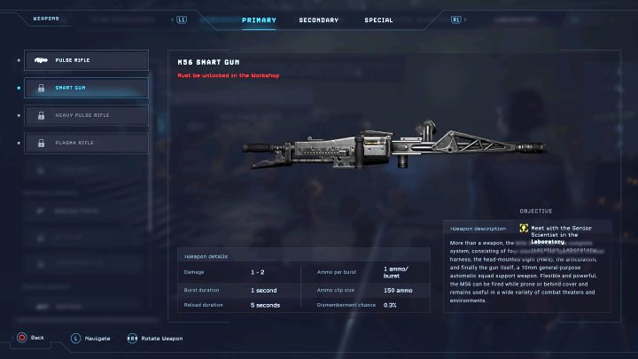 Wymagania: Klasa Strzelec, poziom 3, 100 materiałów - Aliens Dark Descent: Lista najlepszych broni - Aliens Dark Descent - poradnik do gry