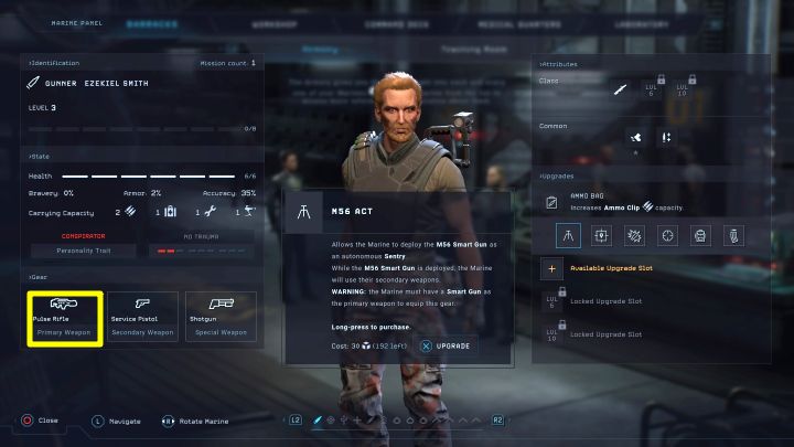 Przejdźcie do Koszar i wybierzcie z nich Strzelca - Aliens Dark Descent: Jak odblokować broń smartgun? - Aliens Dark Descent - poradnik do gry