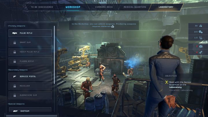 W tej części Otago możecie zdobywać nowe bronie i ofensywne gadżety, które są na liście po lewej stronie ekranu - Aliens Dark Descent: Centrum dowodzenia USS Otago - Aliens Dark Descent - poradnik do gry