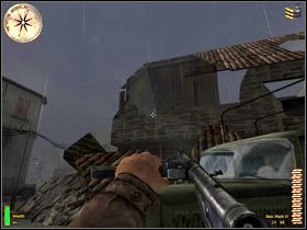 Screen ukazuje kolejne zapalne miejsce - Monte Cassino II (1) | MISJA 9 - Italy | MoHAA Breakthrough - Medal of Honor: Allied Assault - Breakthrough - poradnik do gry