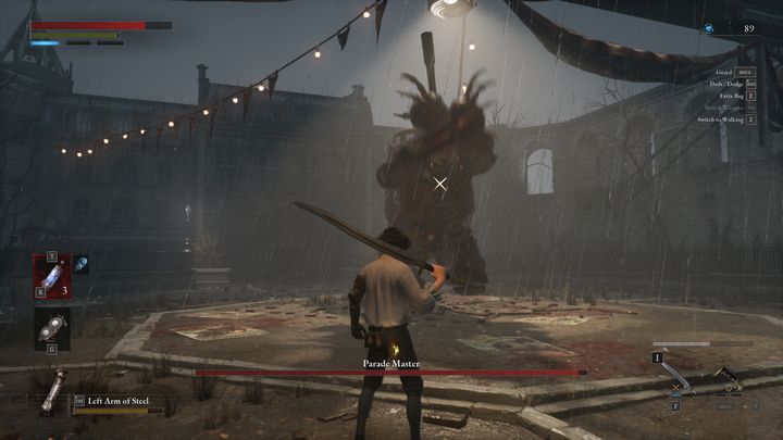 Najgroźniejszym atakiem bossa jest uderzenie rękoma w ziemię, gdy zaświeci się na czerwono - Lies of P: Jak pokonać bossa Tamburmajor? - Lies of P - poradnik do gry