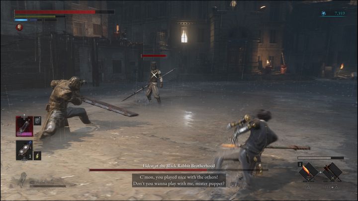 Drugim członkiem bractwa jest osoba władająca włócznią, pojawi się on przy około 60% HP - Lies of P: Jak pokonać bossa Najstarszy z Bractwa Czarnych Królików? - Lies of P - poradnik do gry