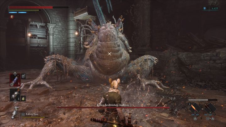 Boss może również zaatakować językiem, aczkolwiek animacja ataku jest bardzo podobna do ataku rękami - Lies of P: Jak pokonać bossa Upadły arcybiskup Andreus? - Lies of P - poradnik do gry