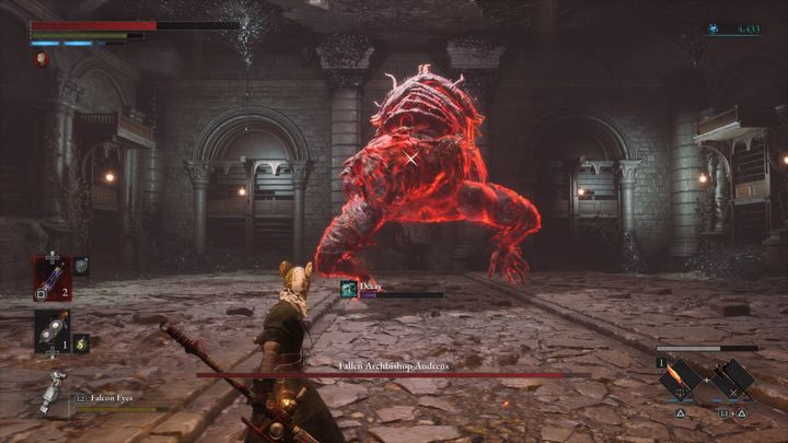 Andreus może na chwilę stać na dwóch nogach, zacznie wtedy świecić się na czerwono - Lies of P: Jak pokonać bossa Upadły arcybiskup Andreus? - Lies of P - poradnik do gry