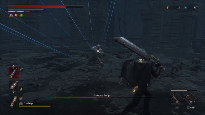 Pamiętajcie o tym, aby kilkukrotnie uderzyć szybkimi atakami lub ładowanym, mocnym ciosem gdy Bezimienna Marionetka kończy swoje ataki - Lies of P: Jak pokonać bossa Bezimienna Marionetka? - Lies of P - poradnik do gry
