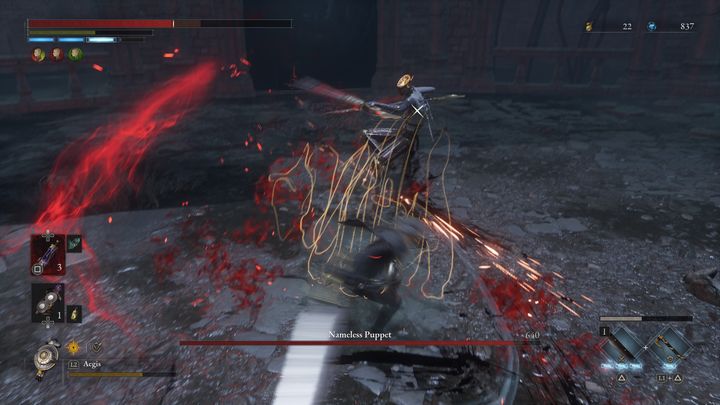 Gdy jego bronie zaczną świecić się na czerwono a on sam lekko przykucnie, prawdopodobnie przymierzać się będzie do szybkiego uderzenia horyzontalnego - Lies of P: Jak pokonać bossa Bezimienna Marionetka? - Lies of P - poradnik do gry