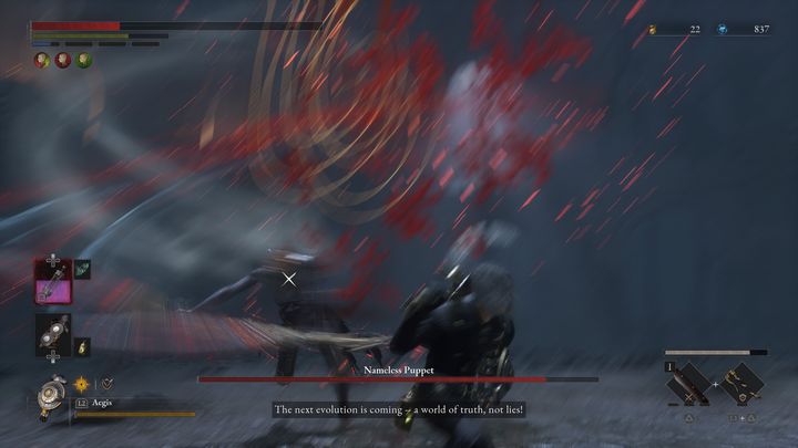 Jeśli skoki przeciwnika są wykonywane na niskiej wysokości, to bardzo często powtarzać będzie ten atak dwukrotnie - Lies of P: Jak pokonać bossa Bezimienna Marionetka? - Lies of P - poradnik do gry