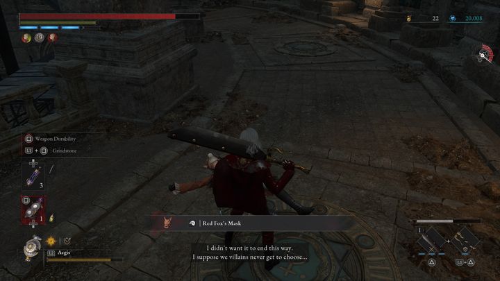 Za pokonanie bossa Czerwona lisica otrzymacie 3014 Ergo oraz Maskę Czerwonej lisicy - Lies of P: Jak pokonać bossa Czerwona lisica? - Lies of P - poradnik do gry