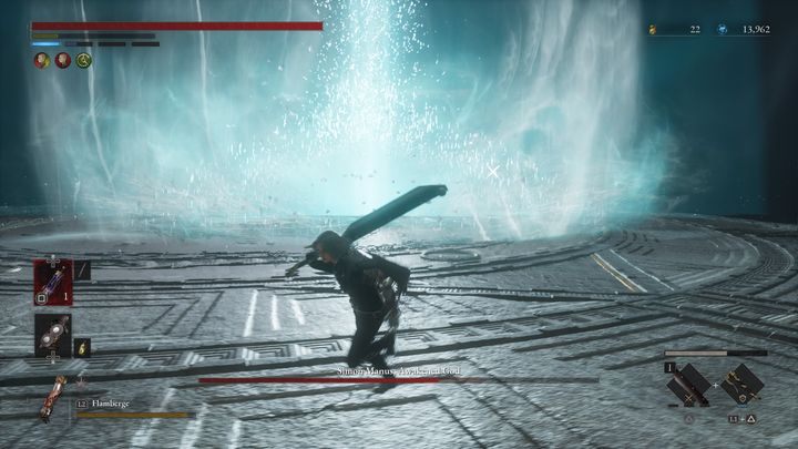 Gdy zdrowie bossa spadnie do 60%, machnie on ręką i stanie w miejscu - Lies of P: Jak pokonać bossa Simon Manus, Ręka Boga / Simon Manus, Przebudzony Bóg? - Lies of P - poradnik do gry