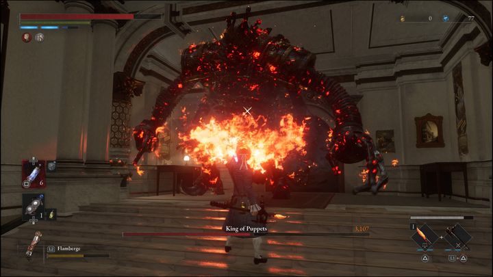Przed podjęciem walki warto wyekwipować rękę legionu Flamberg, całkiem dobrze działa na Króla Marionetek, zwłaszcza, że będziecie mieli wiele okazji, by często z niej korzystać - Lies of P: Jak pokonać bossa Król Marionetek / Romeo, Król Marionetek? - Lies of P - poradnik do gry