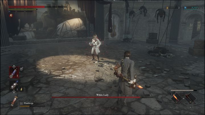 Pamiętajcie o wykonywaniu uników w bok, a gdy Wasza wytrzymałość jest niska, spróbujcie zablokować cios - Lies of P: Jak pokonać bossa Biała Dama? - Lies of P - poradnik do gry