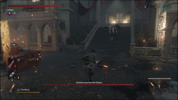 Jeśli będziecie daleko od niego, wyrzuci swoją rękę przed siebie na duży dystans - Lies of P: Jak pokonać bossa Szalona marionetka klaun? - Lies of P - poradnik do gry