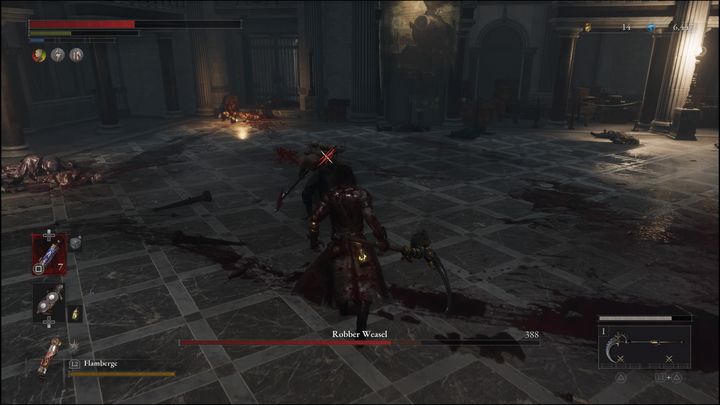 Łasica Rozbójniczka często będzie rzucać w Was przedmiotem, jeśli zasięg pomiędzy Wami będzie spory - Lies of P: Jak pokonać bossa Łasica Rozbójniczka? - Lies of P - poradnik do gry