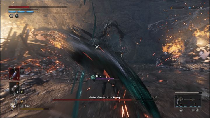 Jeśli boss zniży się do ziemi, a następnie zacznie się wycofywać, czterokrotnie zaatakuje mackami - Lies of P: Jak pokonać bossa Zielonego potwora z bagna / Zielonego potwora marionetkożercę? - Lies of P - poradnik do gry