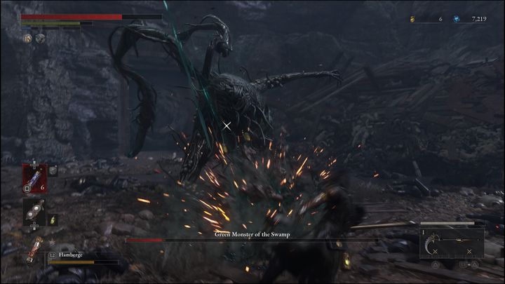 Zielony potwór z bagien może również podnieść swój prawy bok i dłoń, aby po chwili bardzo szybko uderzyć macką - Lies of P: Jak pokonać bossa Zielonego potwora z bagna / Zielonego potwora marionetkożercę? - Lies of P - poradnik do gry