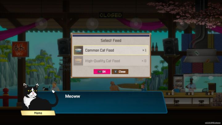 Podejdźcie do Momo, wybierzcie interakcję i rodzaj karmy spośród posiadanych - Dave the Diver: Gdzie użyć karmy Cat Food? - Dave the Diver - poradnik do gry