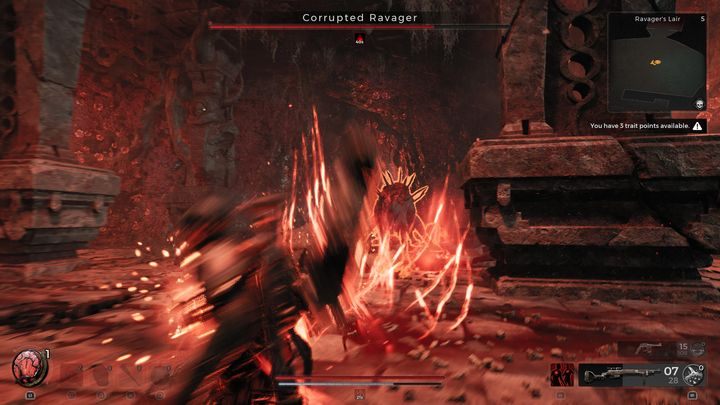 Gdy będzie daleko, najpewniej skorzysta z fali uderzeniowej, którą trzeba uniknąć w bok lub na wprost - Remnant 2: Jak pokonać Corrupted Ravager? - Remnant 2 - poradnik do gry