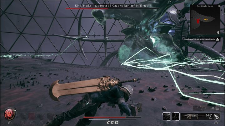 Pierwsze zielone pioruny nie zadają obrażeń, a sygnalizują, gdzie za chwilę się pojawią - Remnant 2: Jak pokonać ShaHala Spectral Guardian of NErud? - Remnant 2 - poradnik do gry