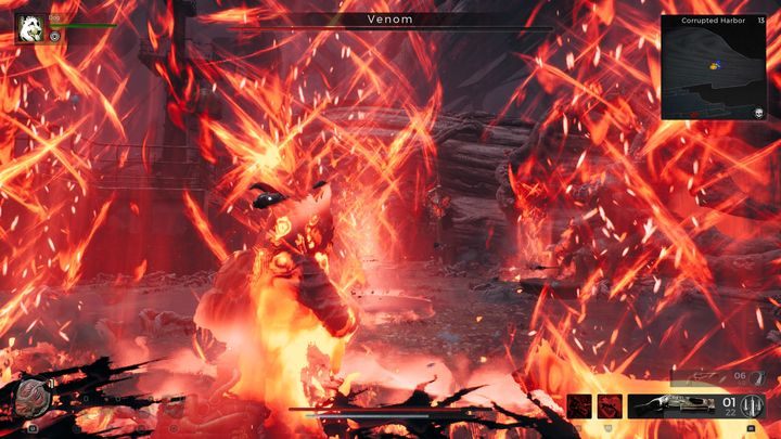 Jeśli boss będzie wbijać w ziemię swój miecz, obserwujcie w których miejscach pojawi się czerwone pole - Remnant 2: Jak pokonać Venom? - Remnant 2 - poradnik do gry