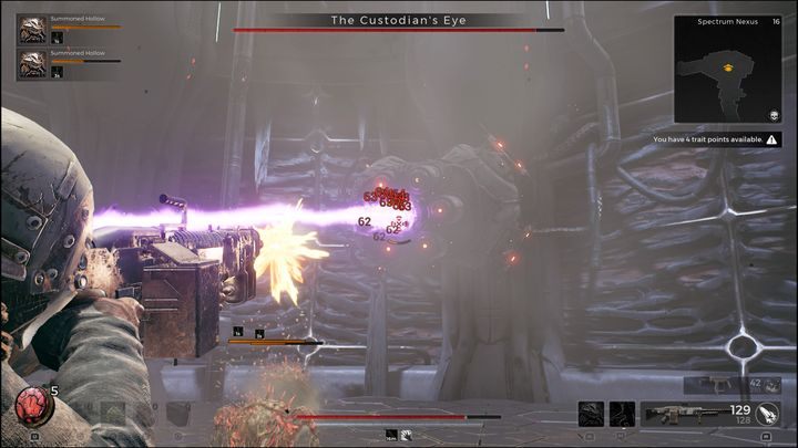 Gdy boss zaczyna atakować fioletowym laserem, jest to idealna okazja do tego, aby zabrać mu sporo zdrowia - Remnant 2: Jak pokonać The Custodians Eye? - Remnant 2 - poradnik do gry